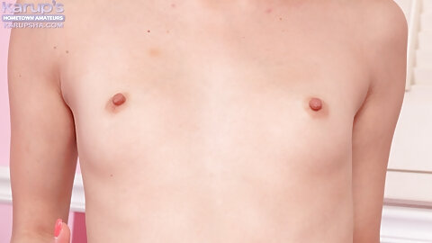 Perky blondie with shaved cooter slowly...