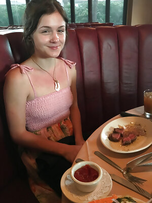 Rosalyn Sphinx shows her small boobs and tasty twat outdoors